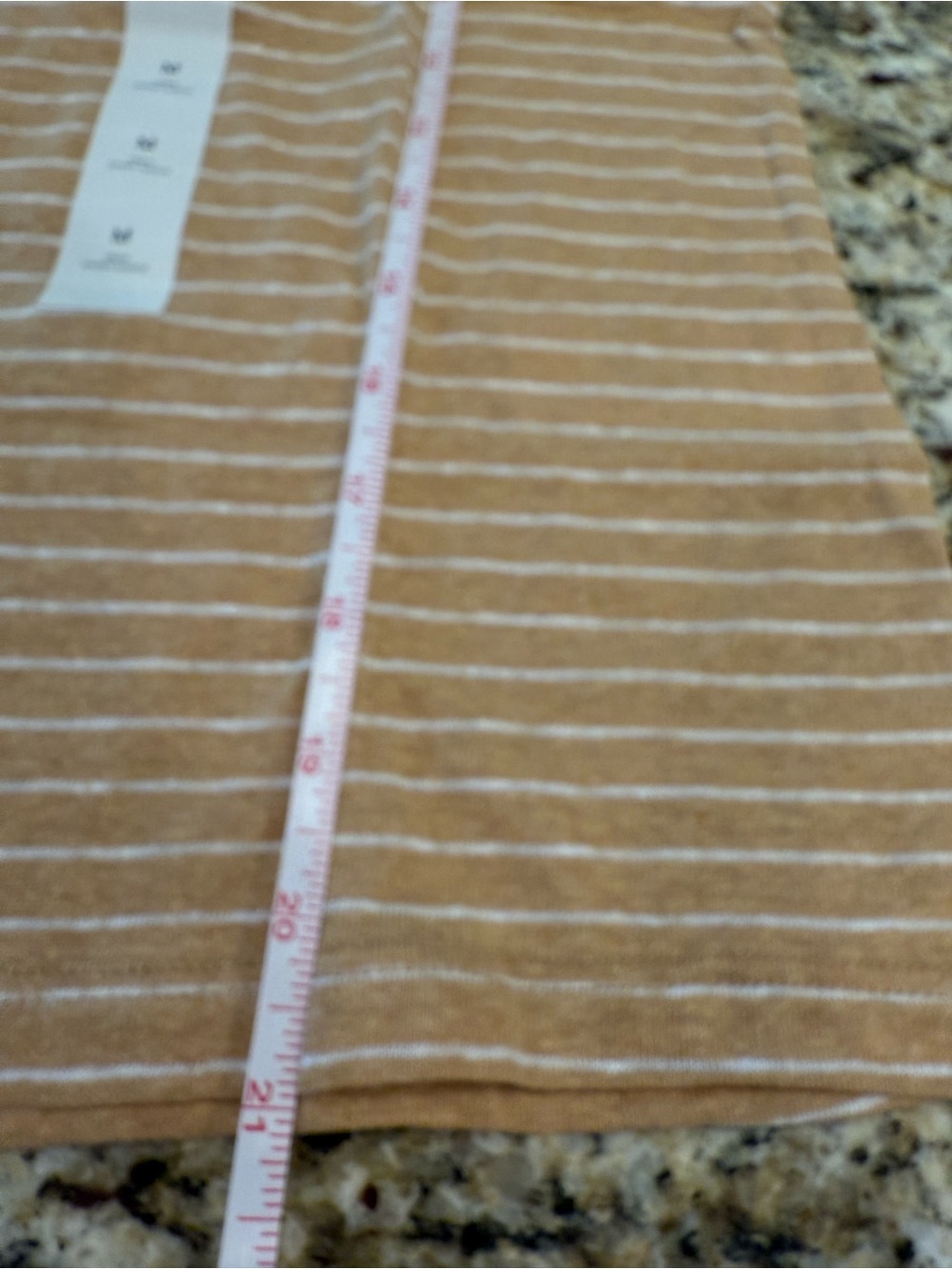 Banana Republic Factory linen blend tan white striped tee SZ M - Picture 10 of 12